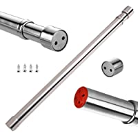 Sinzau - Barra extensible para armario- tubo de acero inoxidable con extremos